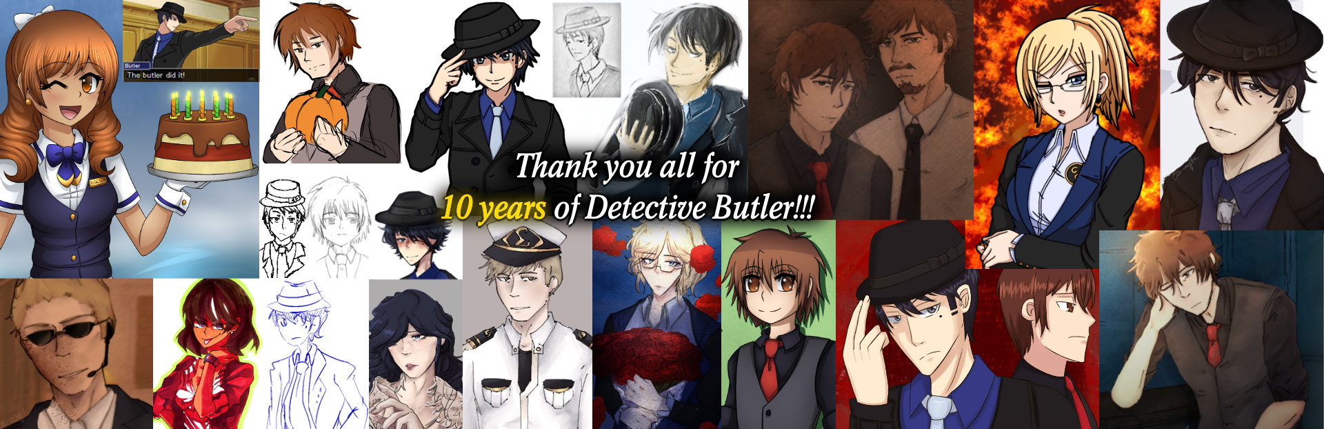 Detective Butler 10th Anniversary Collage of Fanart